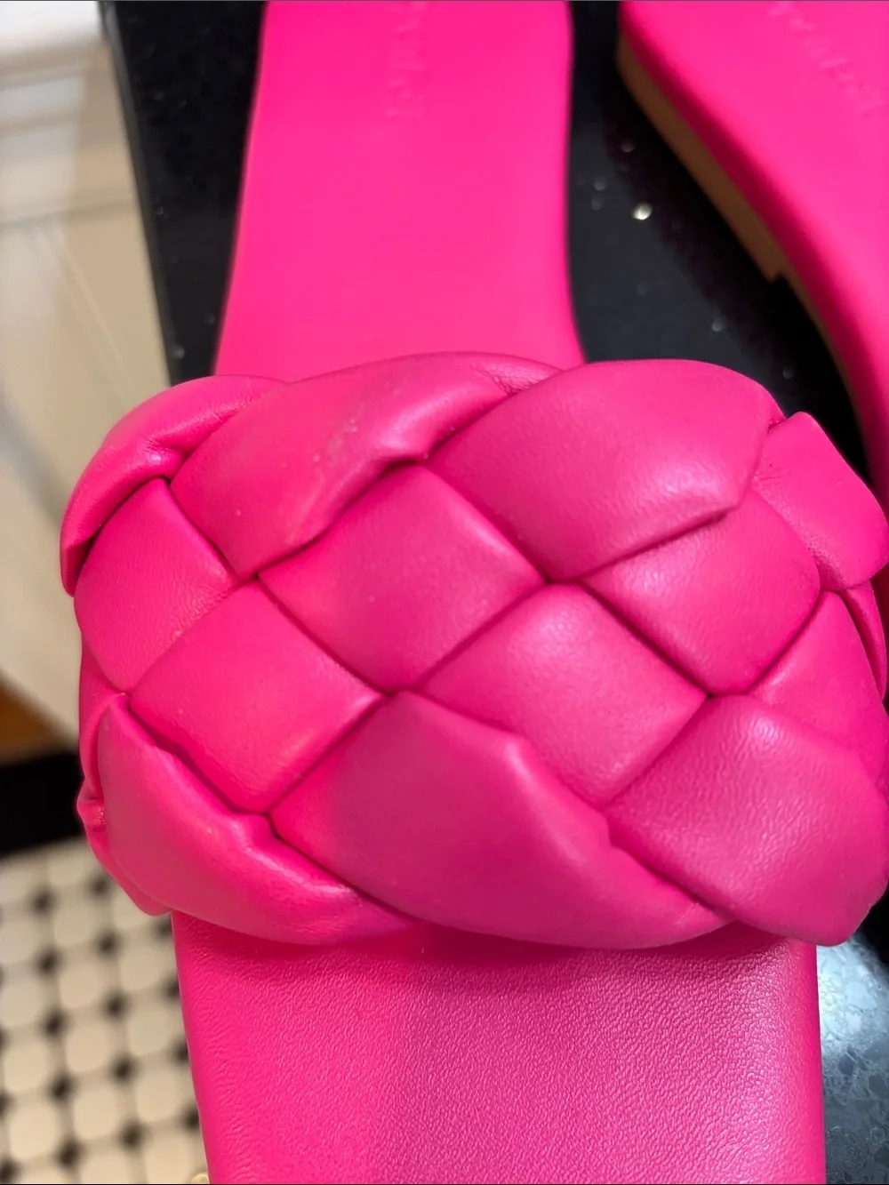 NWOT Braided Slide Mules in Hot Pink - Picture 6 of 7